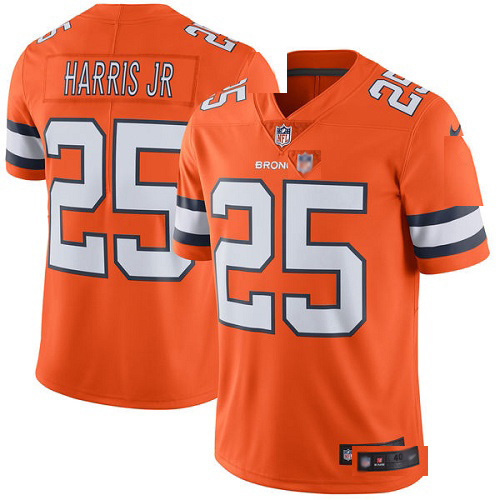 Men Denver Broncos 25 Chris Harris Jr Limited Orange Rush Vapor Untouchable Football NFL Jersey
